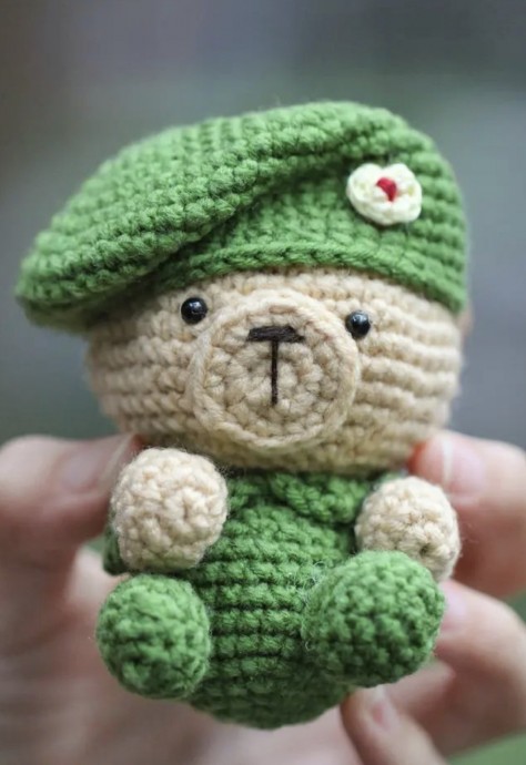 Soldier Teddy Bear Free Crochet Pattern