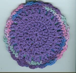 Crochet Purple Passon CD Coaster