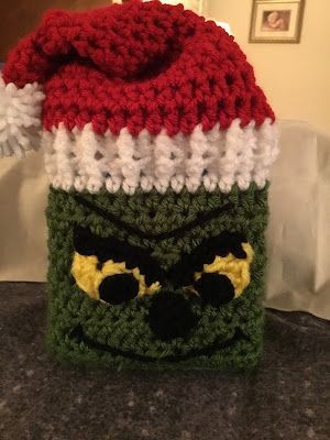 Crochet Mr. Grinch Tissue Box Cover