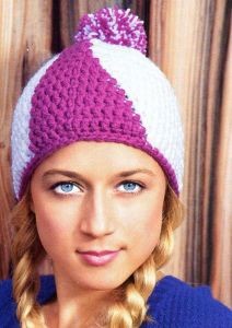 Crochet Magenta Frost Beanie