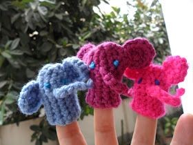 Crochet Elephant Finger Puppet