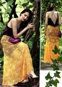 Crochet Golden Sunrise Lacework Skirt