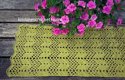 Crochet Chevron Stitch Table Runner