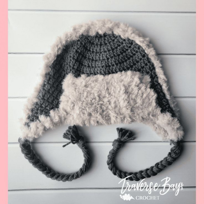 Crochet Faux Fur Aviator Earflap Hat