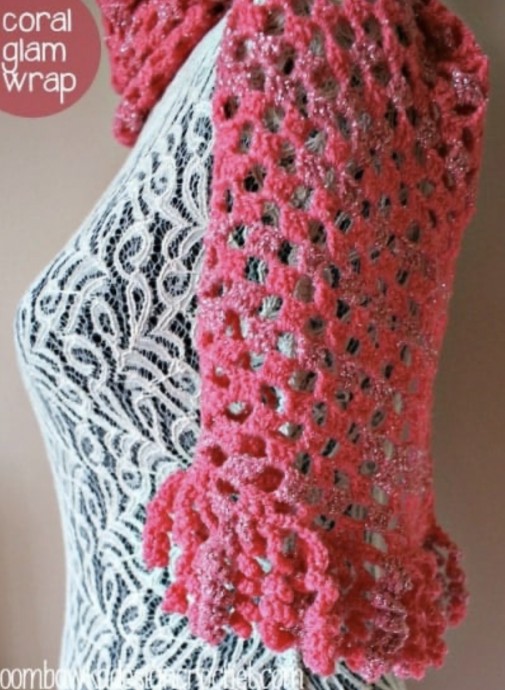 Free Crochet Pattern: Coral Glam Wrap