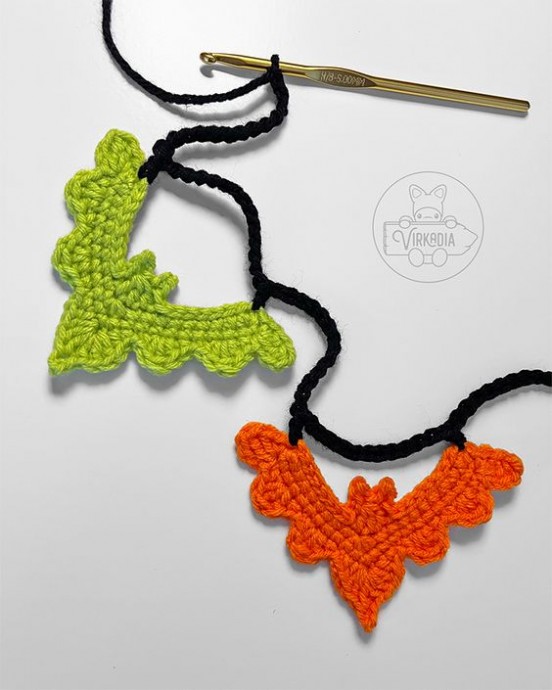 Crochet Bat Halloween Garland