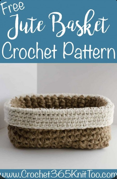 Free Jute Basket Crochet Pattern