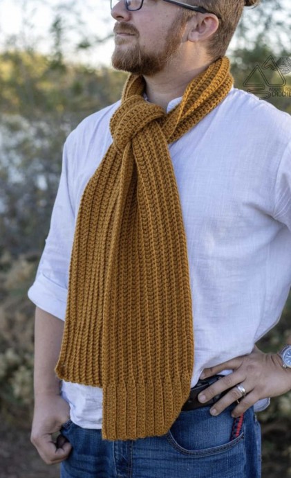 Crochet Dapper Rib Scarf (Free Pattern)