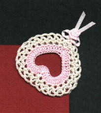 Crochet Heart Corner Bookmark