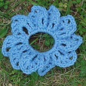 Crochet Flower Scrunchie