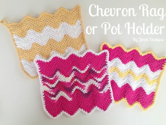 Crochet Chevron Rag or Pot Holder