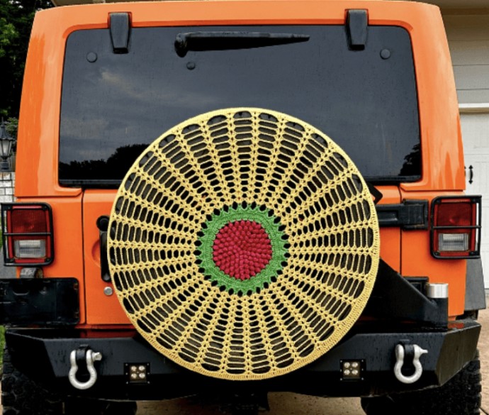 Spare Tire Cover - Free Crochet Pattern