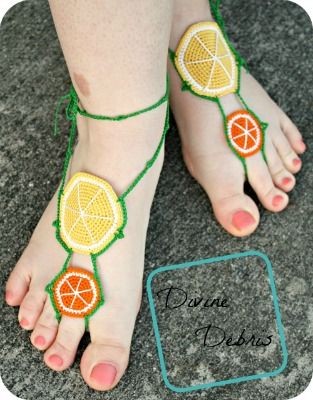 Crochet Citrus Barefoot Sandals