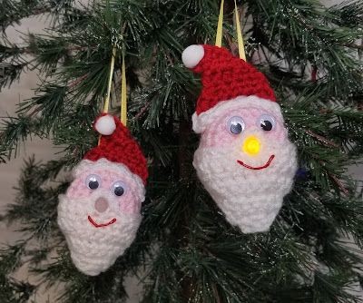 Crochet Lighted Santa Claus Ornament