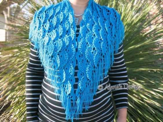 Crochet Triangle Lace Shawl