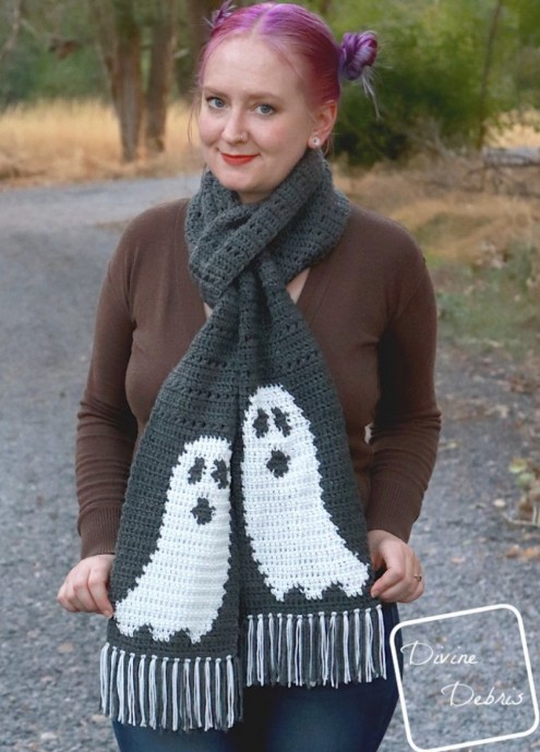 Crochet Gloria Ghost Scarf (Free Pattern)