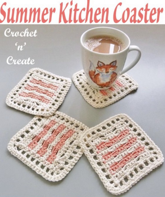 Crochet Summer Kitchen Coaster (Free Pattern)