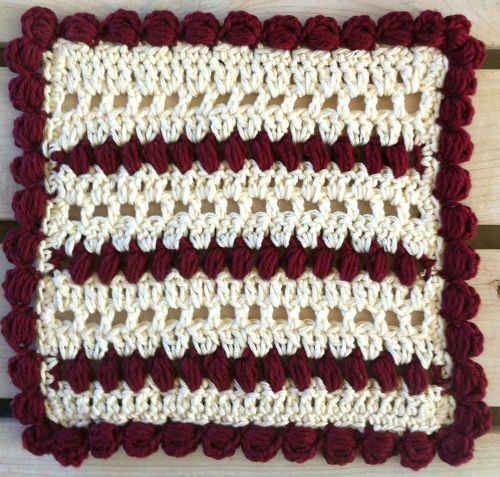 Crochet Garnets in Lace Dishcloth