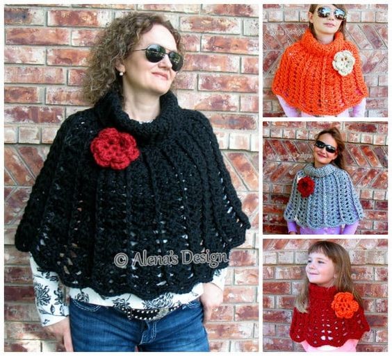 Crochet Chic Rose Poncho