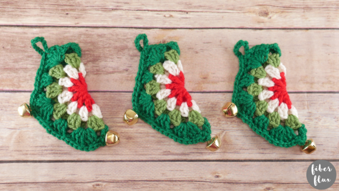 Crochet Mini Granny Hexagon Stocking