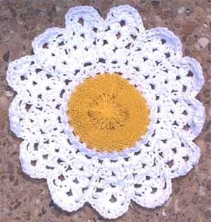 Crochet Sunflower Scrubber