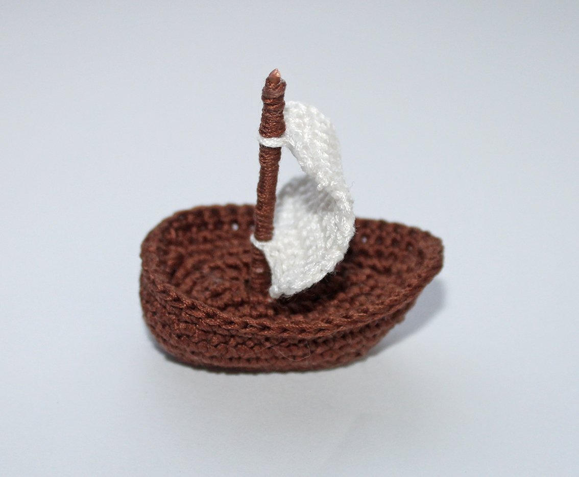 Crochet Bookmark Ship