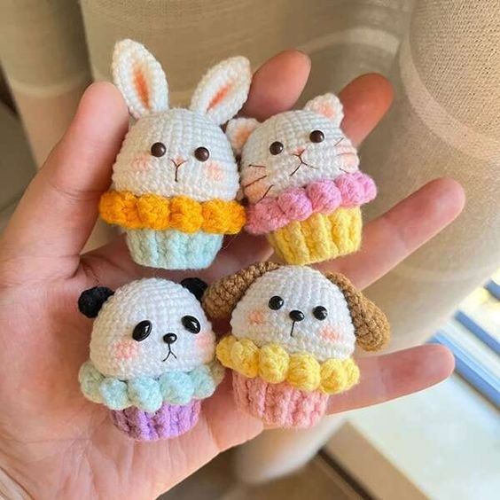 Crochet Animal Cupcakes