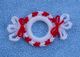 Crochet Peppermint Candy Ring Ornament