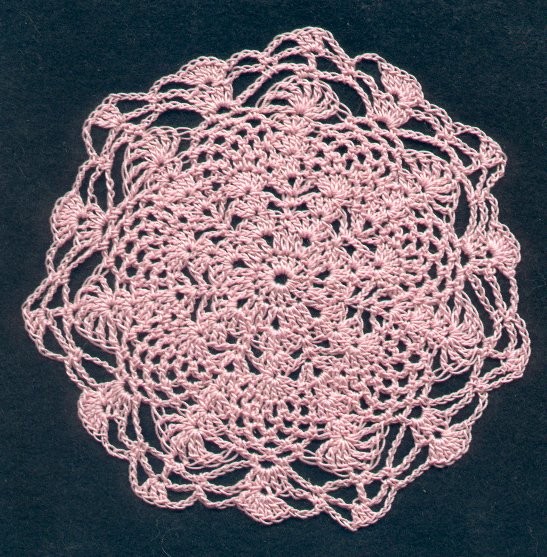 Crochet Pink Cloud Puffs Doily