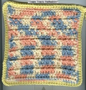 Crochet Train Track Potholder