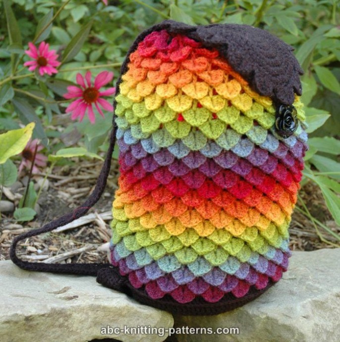 Crochet Rainbow Dragon Backpack