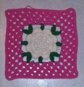 Crochet American Beauty Afghan Square Washcloth