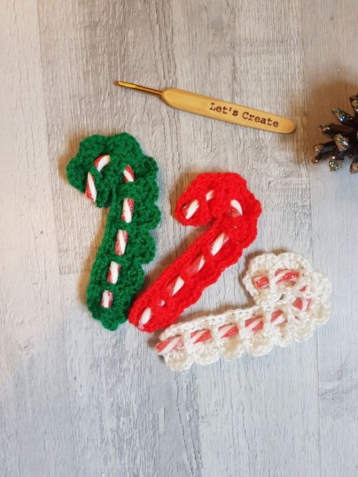 Crochet Candy Cane Holder