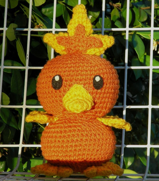 Crochet Torchic Plushie Doll