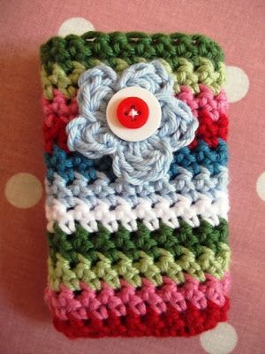 Crochet Garden Flower Mobile Phone Pocket
