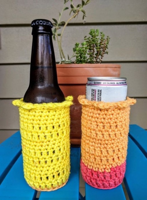 Crochet The “Little Bit Fancy” Beverage Coozie