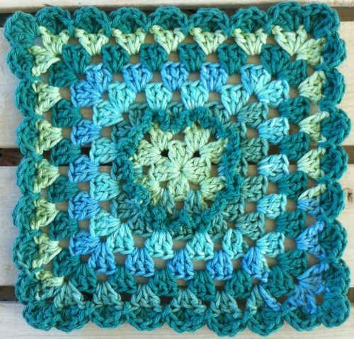 Crochet Ruffled Granny Dishcloth