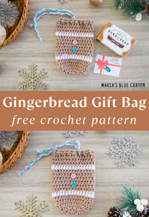 Crochet Gingerbread Gift Bag