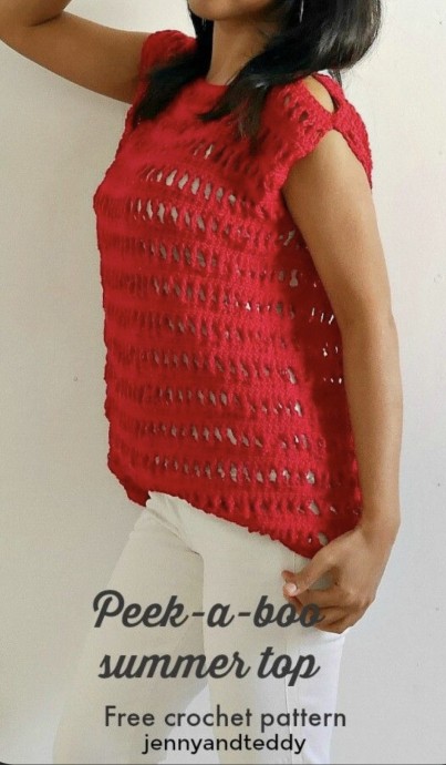 Peek A Boo Summer Top Free Crochet Pattern