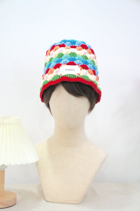 Crochet Rainbow Hat