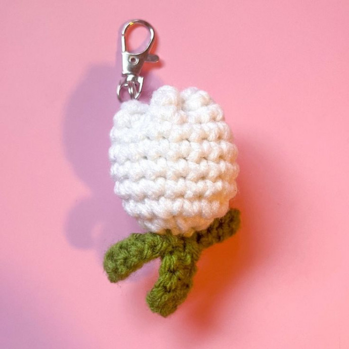 Crochet Tulip Keychain