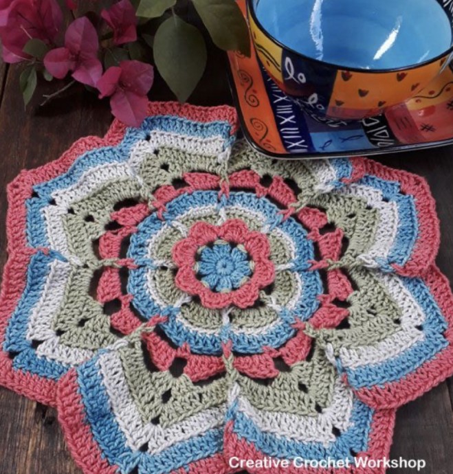 Flower Burst Potholder – Free Crochet Pattern