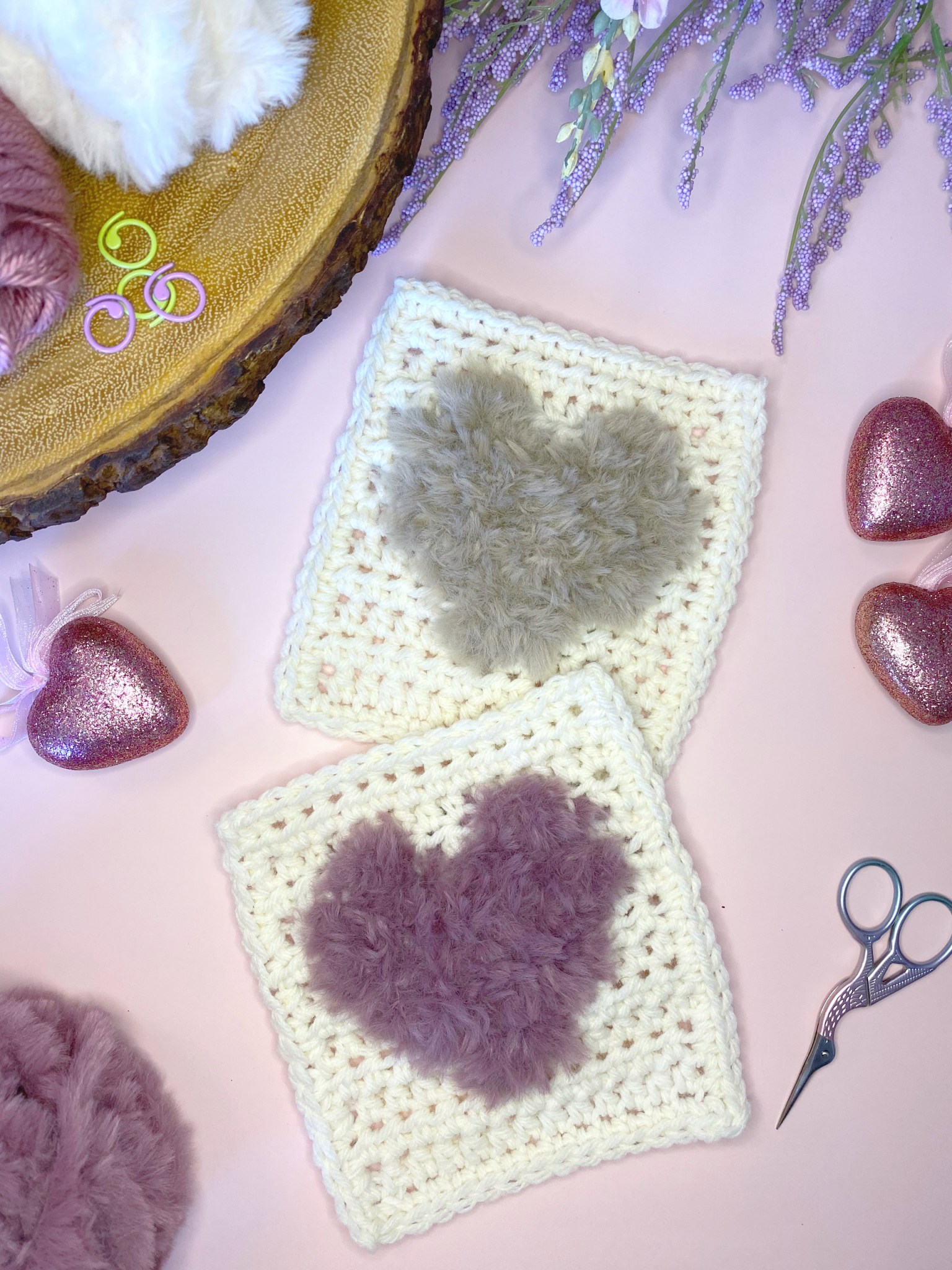 Crochet Heart Square Free Pattern