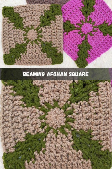 Free Crochet Pattern: Beaming Afghan Square