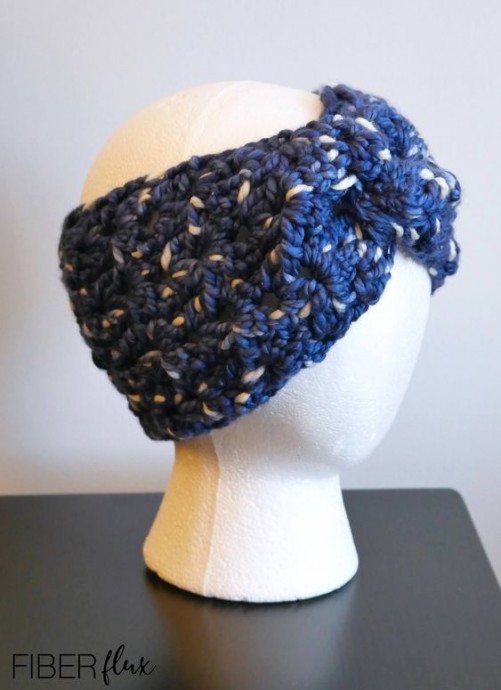 Crochet Chunky Lace Twist Headband