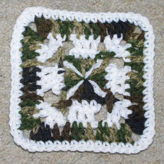 Crochet Camo Afghan Square