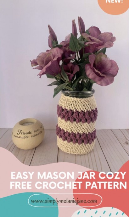 Easy Mason Jar Cozy Free Crochet Pattern