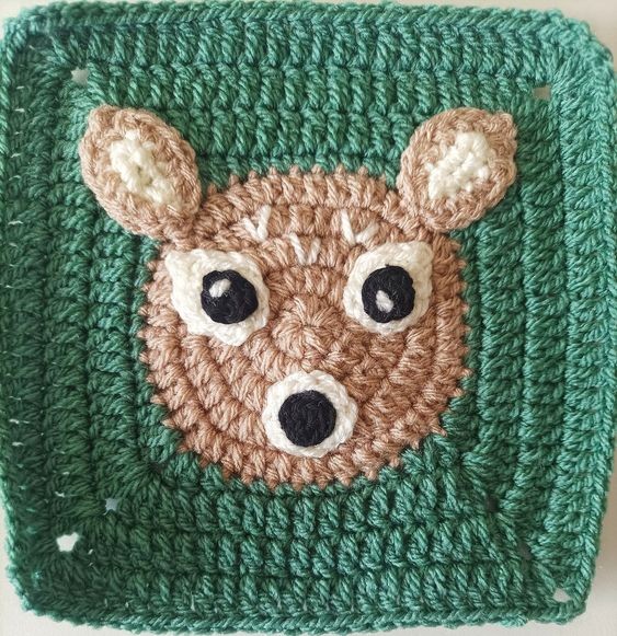 Crochet Deer Granny Square