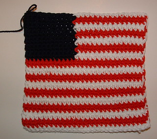 Crochet Flag Washcloth or Dishcloth