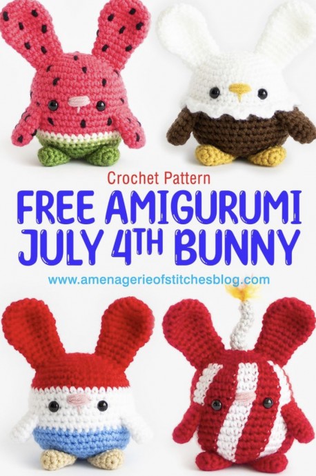 Free Crochet July 4th Bunnies Pattern